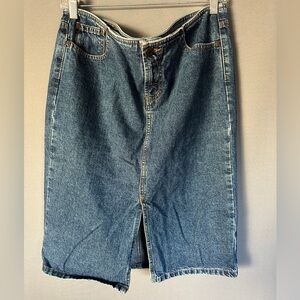 Y2K Mossimo Blue Denim Low Rise Midi Skirt